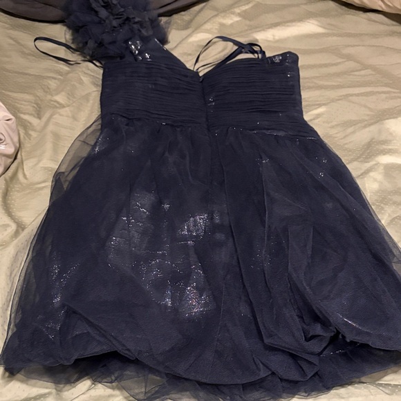 BCBG Navy One-Shoulder Dress - 4 - Picture 5 of 5